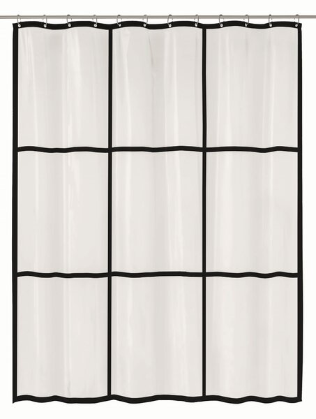 Kleine Wolke Brooklyn zuhanyfüggöny 200x180 cm transzparens-fekete 7823116305