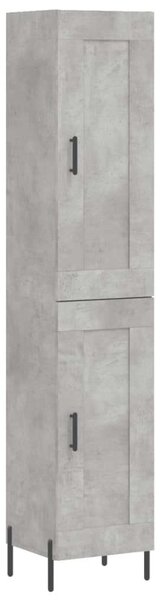 Betonszürke szerelt fa magasszekrény 34,5x34x180 cm