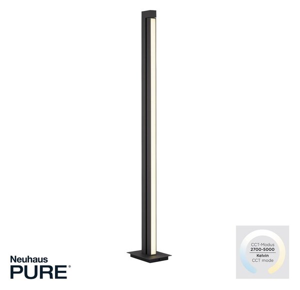 PURE LED állólámpa Lines, antracit, távirányítóval, 140 cm, dimmelhető, Alu / szürke / cink, Nappali / Étkező, fém, Modern