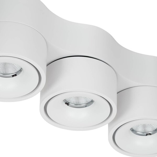 Arcchio LED mennyezeti spotlámpa Rotari, lencsék, 3 lámpás, fehér, dimmelhető, Fehér / opál, Nappali / Étkező, Alumínium, Modern