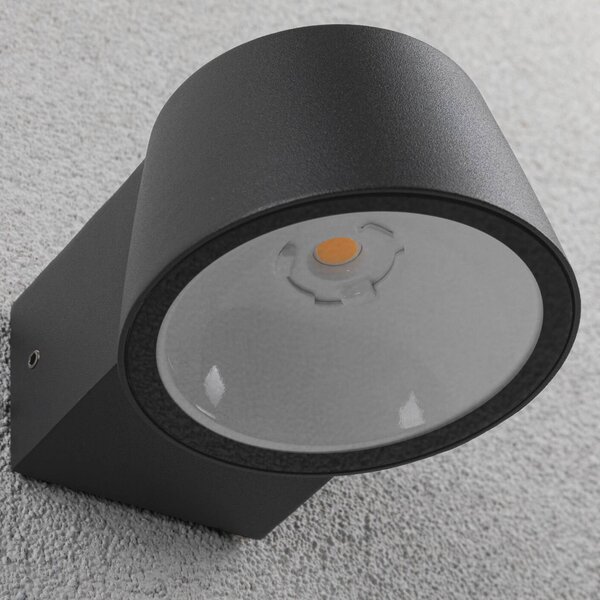 Paulmann LED kültéri falilámpa Capea, antracit, alumínium, IP44, Fekete, Alumínium, Modern