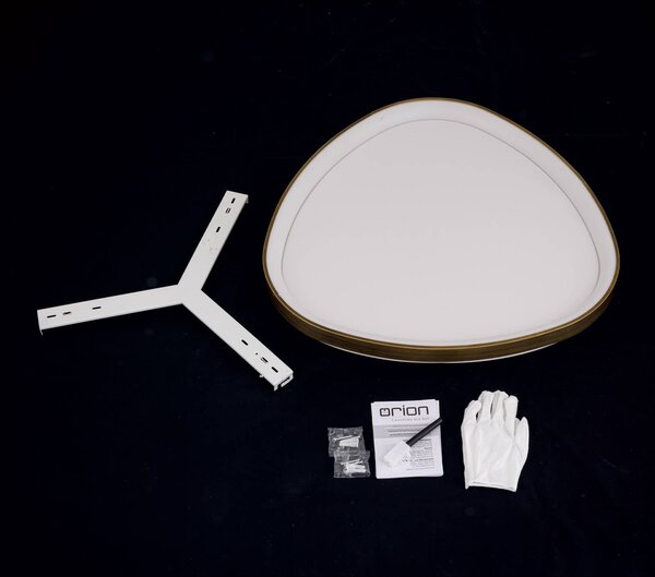 ORION Charlie LED mennyezeti lámpa, Ø 65 cm, opál fehér, antik sárgaréz színben, Bronz / antik sárgaréz, Nappali / Étkező, Műanyag, Modern