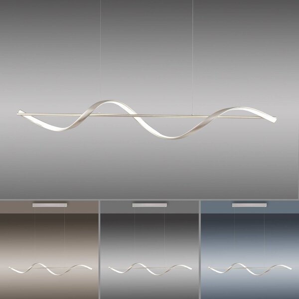 Q-Smart-Home Paul Neuhaus Q-Swing LED lógó világítás, acél, dimmelhető, Alu / szürke / cink, Nappali / Étkező, Alumínium, Modern