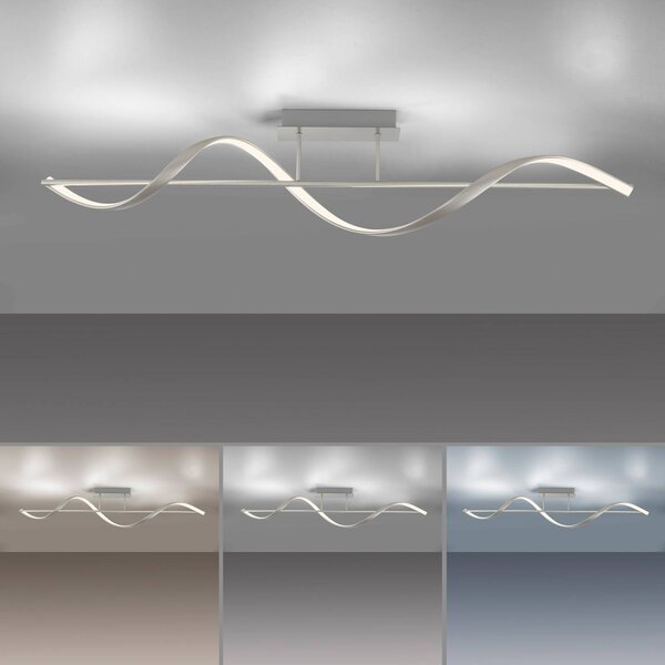 Q-Smart-Home Paul Neuhaus Q-Swing LED mennyezeti világítás acél, dimmelhető, Alu / szürke / cink, Nappali / Étkező, Alumínium, Modern