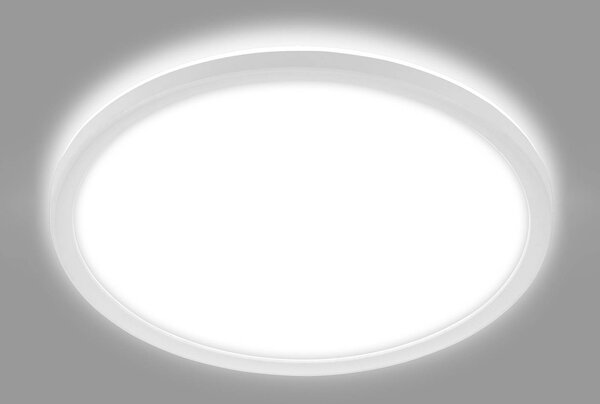 Briloner LED fürdőszobai mennyezeti lámpa Slim Drip, fehér, Ø 42 cm, Fehér / opál, Fürdőszoba, Műanyag, Modern