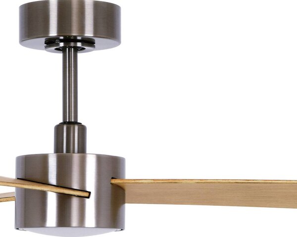 Beacon Lighting mennyezeti ventilátor lámpával Climate IV nikkel/teak, csendes, dimmelhető, Világos fa, Nappali / Étkező, Műanyag, Modern
