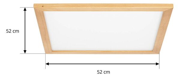 Lucande LED mennyezeti lámpa Joren, 52 cm, fa, CCT, távirányítóval, dimmelhető, Világos fa, Nappali / Étkező, Fa, Vidéki otthon / Rusztikus