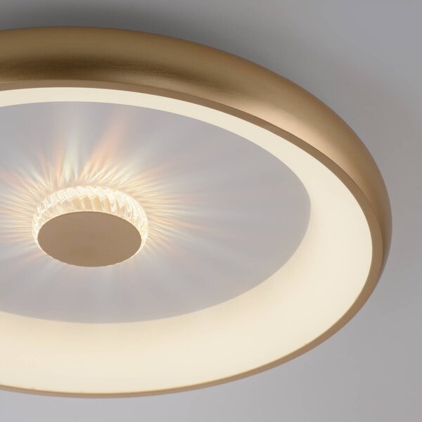 JUST LIGHT. GmbH Vertigo LED mennyezeti lámpa, CCT, Ø 61,5 cm, sárgaréz, dimmelhető, Sárgaréz / arany, Nappali / Étkező, fém, Modern