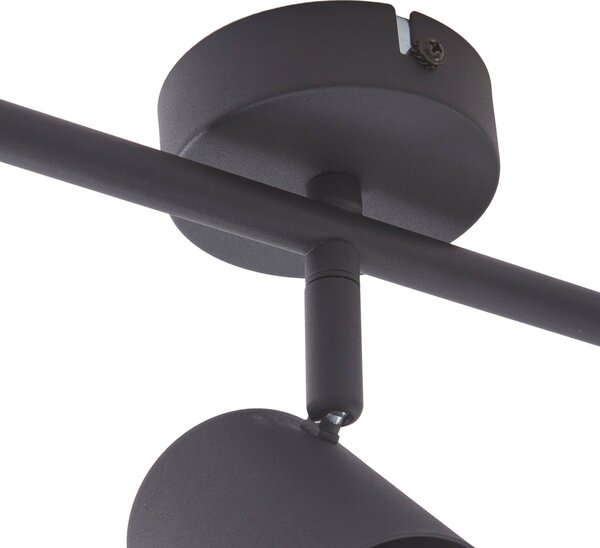 Lindby mennyezeti spotlámpa Jorell, fekete, 51 cm, 3-lámpás, GU10, dimmelhető, Fekete, Dolgozószoba / Iroda, fém, Modern