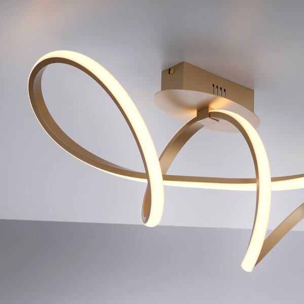 JUST LIGHT. GmbH LED mennyezeti lámpa Maria, fényerőszabályzó, sárgaréz, dimmelhető, Sárgaréz / arany, Hálószoba, Alumínium, Modern