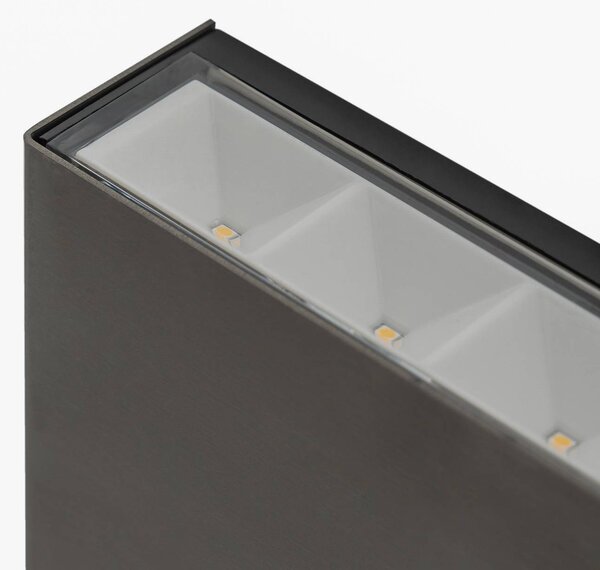 Arcchio LED kültéri falilámpa Karline, 1060 lm, rozsdamentes acél, IP65, Alu / szürke / cink, Rozsdamentes acél, Modern