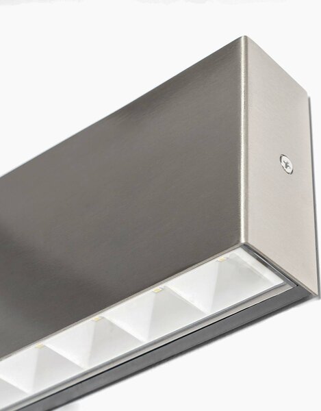 Arcchio LED kültéri falilámpa Karline, 1060 lm, rozsdamentes acél, IP65, Alu / szürke / cink, Rozsdamentes acél, Modern