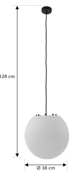 Lindby Alea kültéri függesztett lámpa, fehér, műanyag, Ø 38 cm, dimmelhető, Fehér / opál, Műanyag, Modern