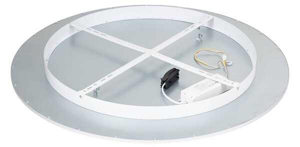 Lindby LED mennyezeti lámpa Narima, CCT, Ø 80 cm, ezüst, dimmelhető, Alu / szürke / cink, Konyha, Műanyag, Modern