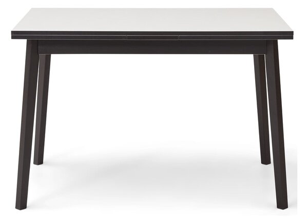Fekete-fehér bővíthető étkezőasztal tölgyfa dekorral Hammel Single, 120 x 80 cm