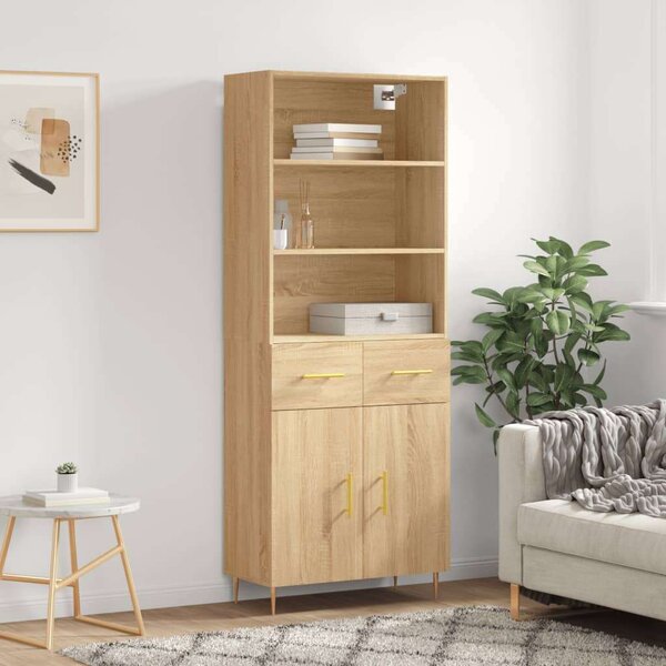 VIDAXL Sonoma Tölgy Fa Magasszekrény - 180 cm