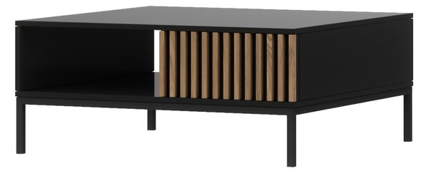 MEORATI dohányzóasztal, 80x35x80, artisan tölgy/fekete matt