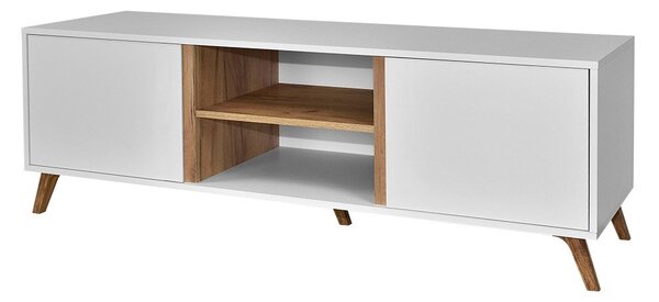 TV asztal/szekrény Barbara 150 WL05 (fehér/fehér/arany craft tölgy)