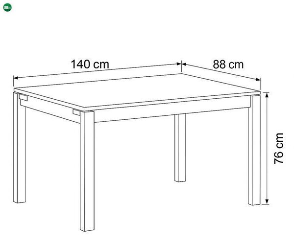 Étkezőasztal 140×88 cm, MDF, vad tölgy, HT-725 OAK