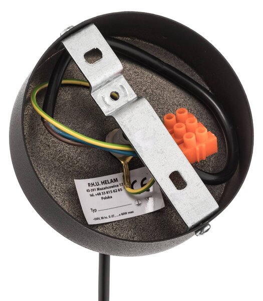 HELAM Cumera függő világítás, ketrec árnyékolóval, Ø 30 cm, dimmelhető, Fekete, Nappali / Étkező, fém, Modern