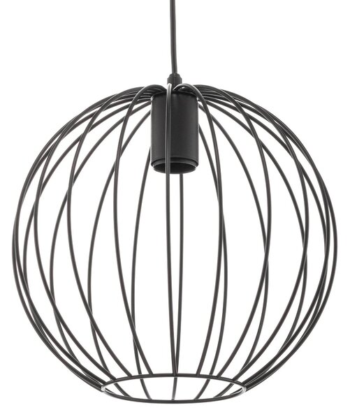 HELAM Cumera függő világítás, ketrec árnyékolóval, Ø 30 cm, dimmelhető, Fekete, Nappali / Étkező, fém, Modern