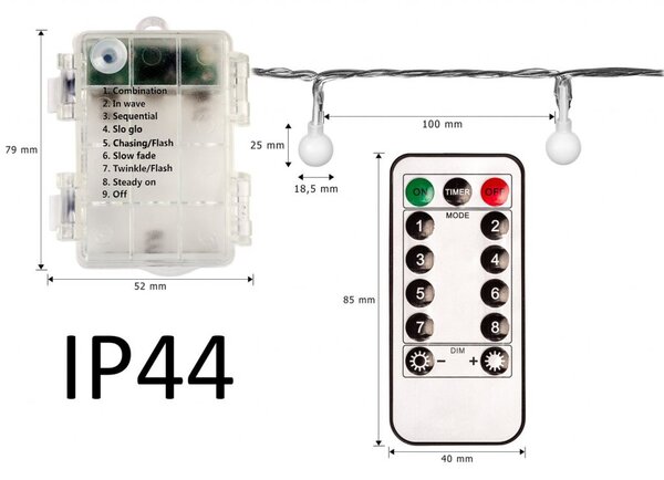 VOLTRONIC® Világítás 20 m 200 LED hideg fehér