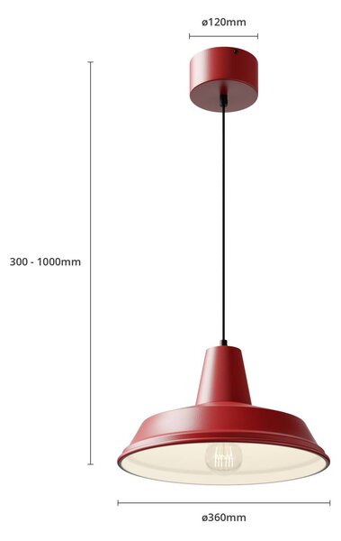 Luminex CLASS lógó világítás, piros/fehér, Ø 36 cm, fém, dimmelhető, Piros, Nappali / Étkező, fém