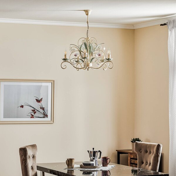 Luminex Luce csillár, 5 izzós, dimmelhető, Nappali / Étkező, fém, Firenzei