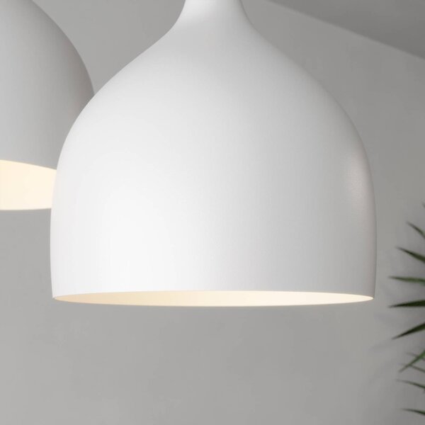 Luminex Noak lógó világítás, 3 izzós, kerek, fehér/természetes fa, dimmelhető, Fehér / opál, Nappali / Étkező, fém, Modern