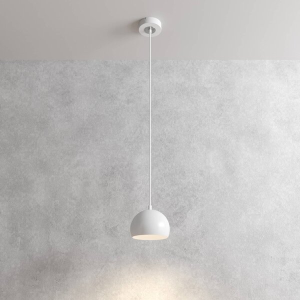 Luminex Sool lógó világítás, fehér, Ø 15 cm, 1 izzó, fém, E27, dimmelhető, Fehér / opál, Nappali / Étkező, fém
