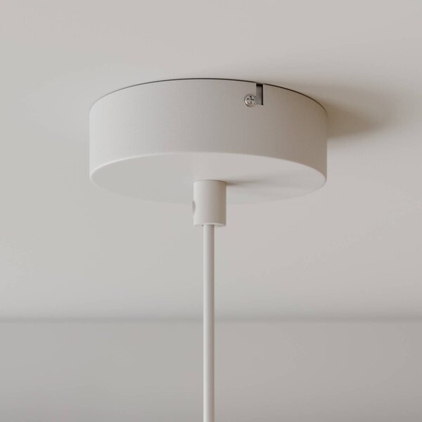 Luminex Noak lógó világítás, fehér/természetes fa, Ø 17 cm, dimmelhető, Fehér / opál, Nappali / Étkező, fém, Modern