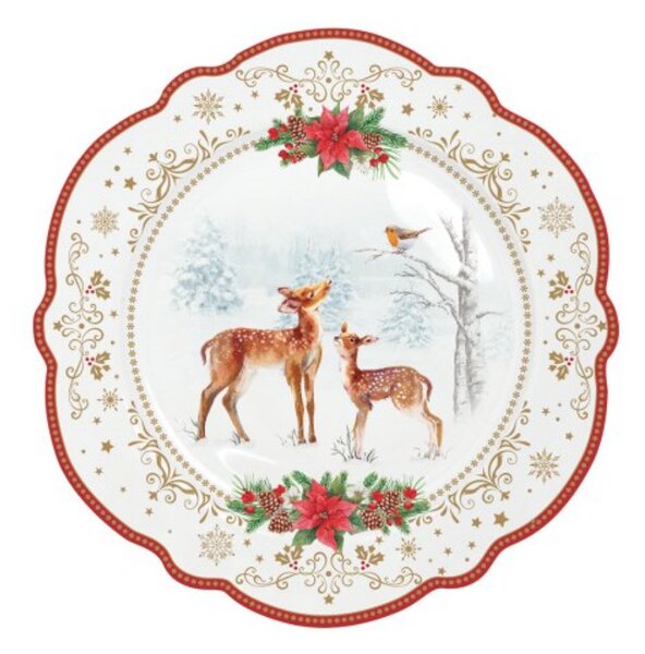Porcelán desszertes tányér 20cm, Christmas Melody