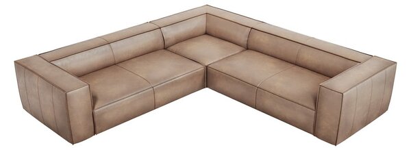 Világosbarna bőr sarokkanapé (variálható) Madame – Windsor & Co Sofas
