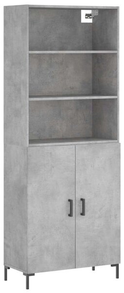 Modern Magas Szekrény - Beton Szürke - 69,5x34x180 cm