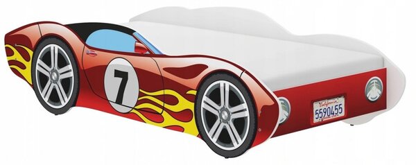 Modern autó alakú gyerekágy piros színben 140 x 70 cm