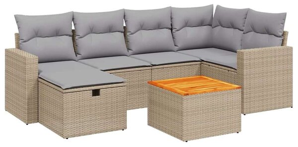 VidaXL Polyrattan Kerti Ülőgarnitúra - 7 részes