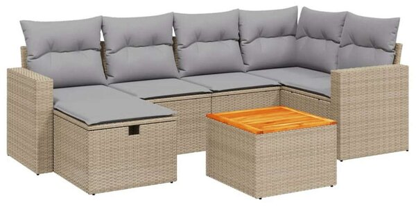 VidaXL Polyrattan Kerti Ülőgarnitúra - 7 részes
