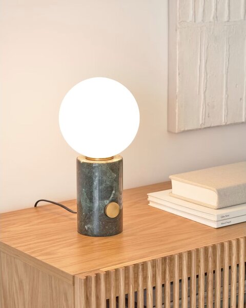 Zöld asztali lámpa üveg búrával (magasság 29 cm) Lonela – Kave Home