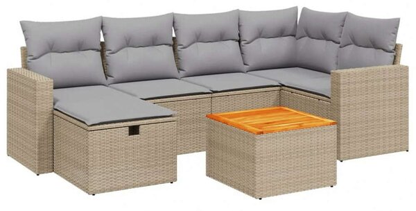 VidaXL Polyrattan Kerti Ülőgarnitúra - 7 részes