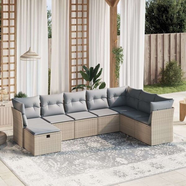 VidaXL Polyrattan Kerti Ülőgarnitúra - 8 részes