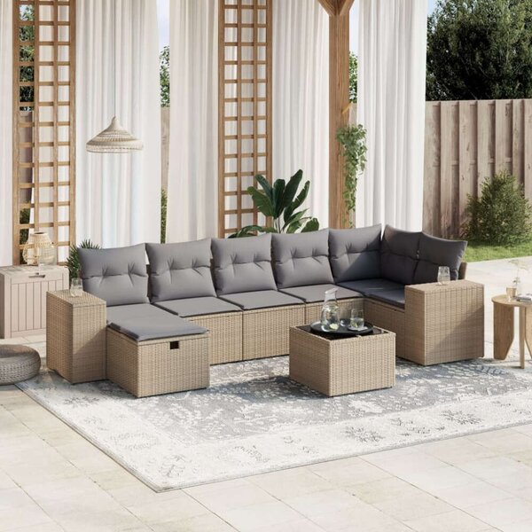 VidaXL Polyrattan Kerti Ülőgarnitúra - 8 részes