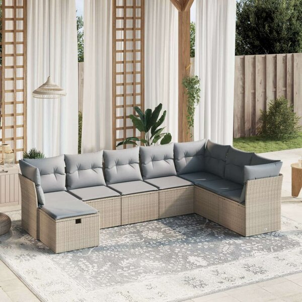 VidaXL Polyrattan Kerti Ülőgarnitúra - 8 részes