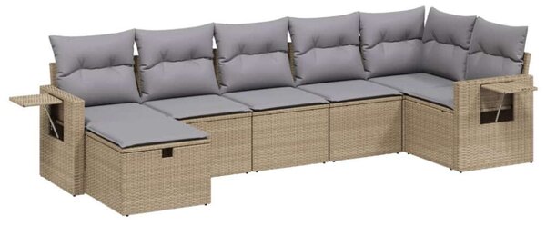 VidaXL Polyrattan Kerti Ülőgarnitúra - 7 részes - Bézs