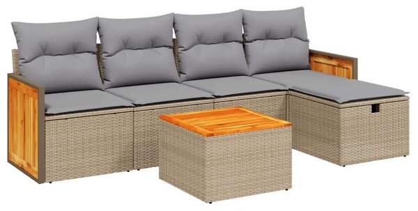 VidaXL Polyrattan Kerti Ülőgarnitúra - 6 részes