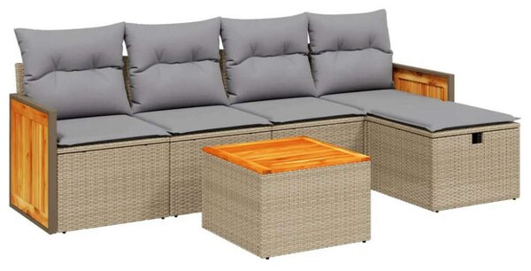 VidaXL Polyrattan Kerti Ülőgarnitúra - 6 részes