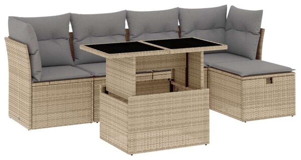 VidaXL Polyrattan Kerti Ülőgarnitúra - 6 részes - Bézs