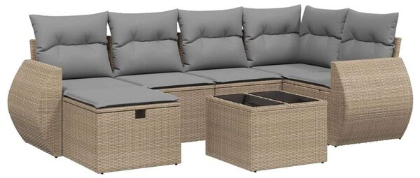 VidaXL Polyrattan Kerti Ülőgarnitúra - 7 részes