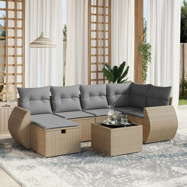 VidaXL Polyrattan Kerti Ülőgarnitúra - 7 részes