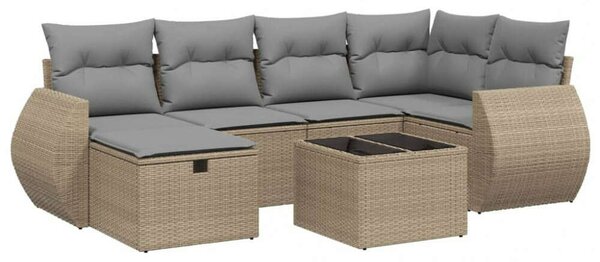 VidaXL Polyrattan Kerti Ülőgarnitúra - 7 részes