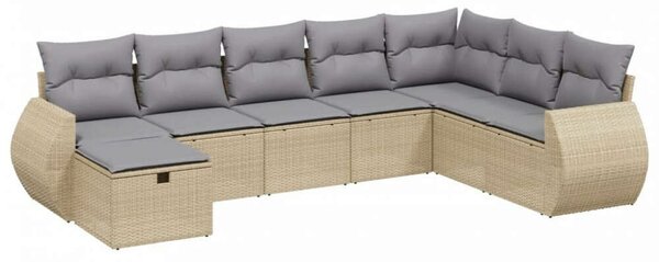VidaXL Polyrattan Kerti Ülőgarnitúra - 8 részes - Bézs